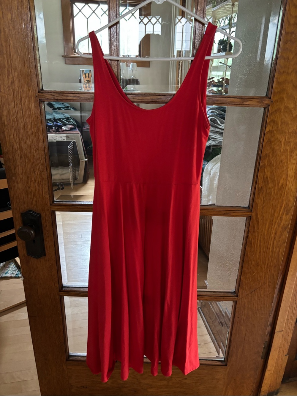 a new day Red Scoop Neck Midi Dress